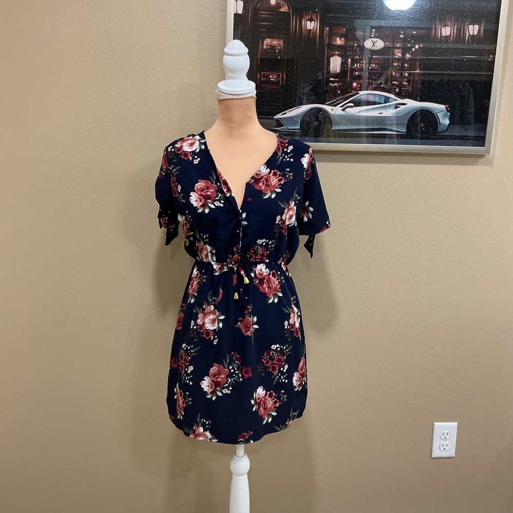 J for Justify Navy Floral Mini Dress